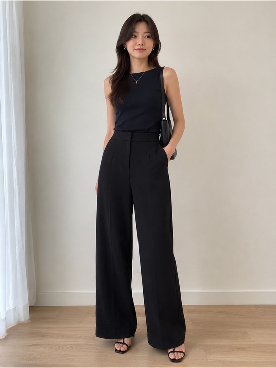 Dynamite Pants - Dynamite Wide‑Leg Tailored Pants – Black, Size 4